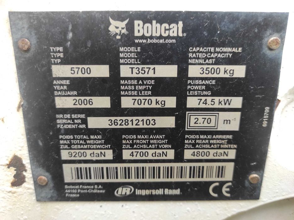Ładowarka teleskopowa bobcat 3571 2006 rok 3,5t 7 m