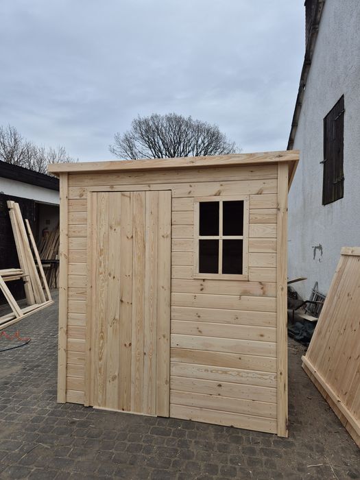 Domek drewniany z dachem jednospadowym 2x2m