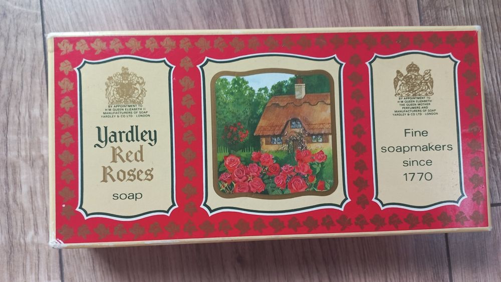 Mydło Yardley Red Roses 3x100g Nowe, zabytkowe mydło kolekcjone