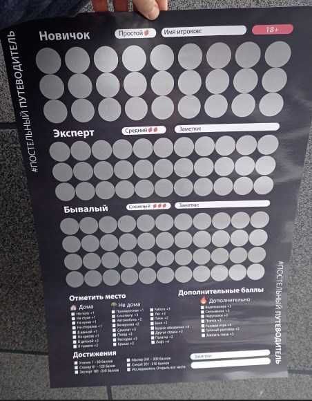 Игра для взрослых "Постельный путеводитель"