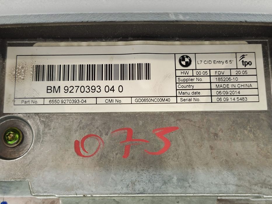 Display Ecra Comando Radio iDrive CID BMW 9270393