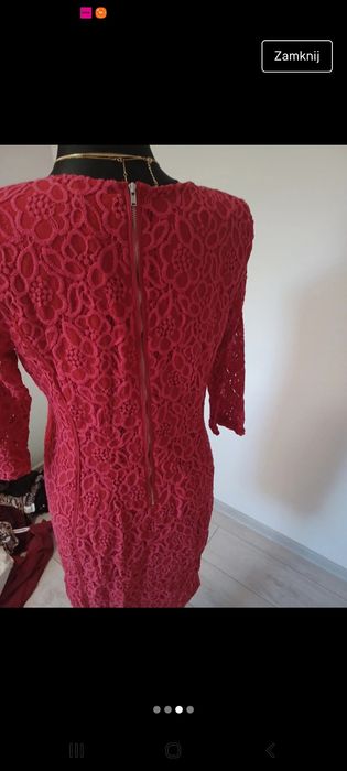 Sukienka czerwona koronka 40