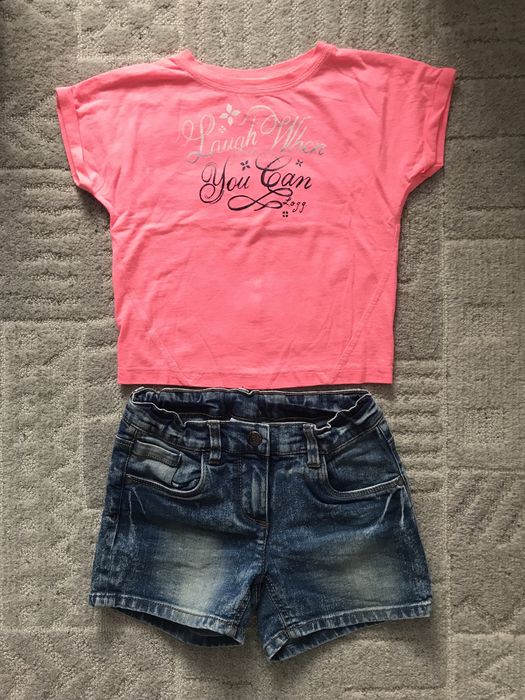 Koszulka i szorty dziewczęce, rozm. 122, H&M, C&A