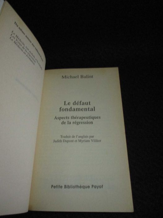 Livros de Michael Balint Payot