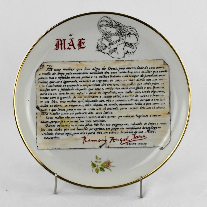 Prato em porcelana Artibus dedicado à MÃE Nº2
