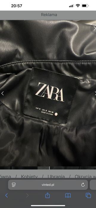 Czarny skórzany trencz