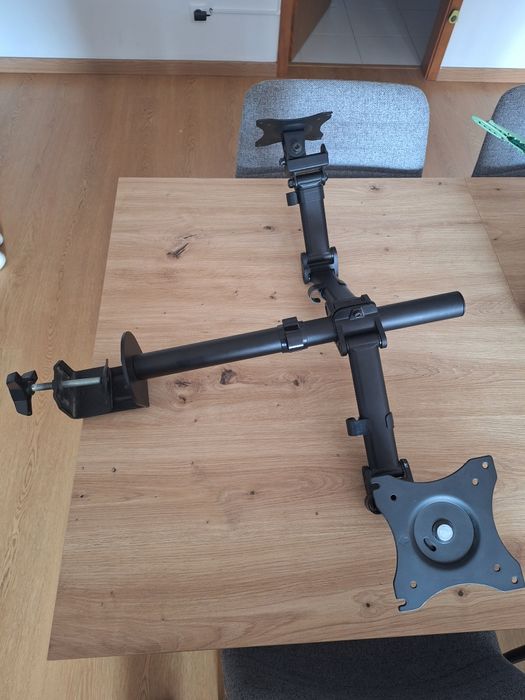 Suporte de monitor duplo preto