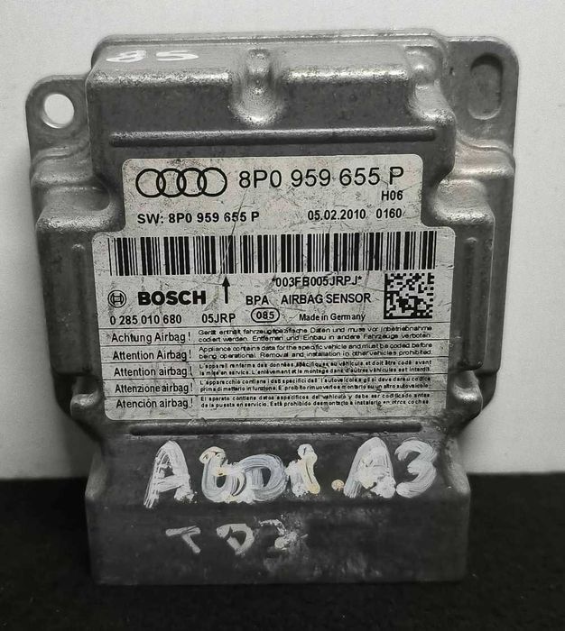 Centralina Airbag AUDI A3 Sportback (8PA) ano 2004