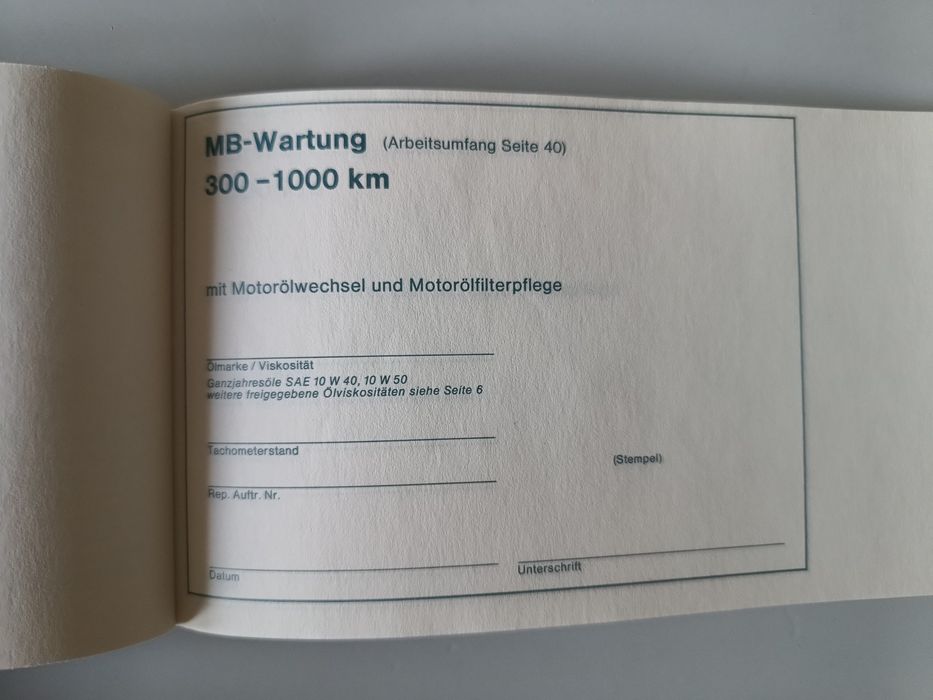 Książeczka serwisowa - Mercedes W114 W115 - 200 250CE 230 Wartungsheft