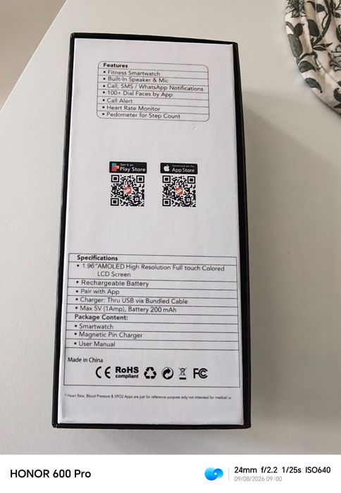 Smartwatch MT 61 Preto AMOLED Ultrafino
