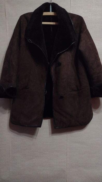 Шикарная коричневая дубленка из овчины Sprung Freres