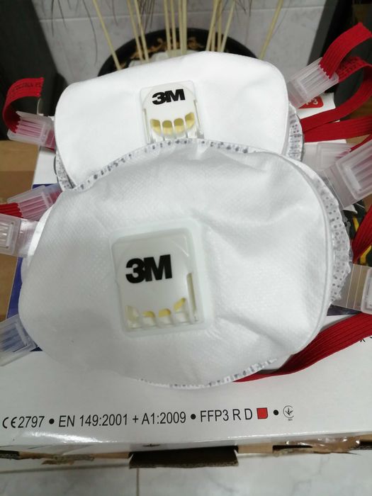 caixa 5 Máscaras 3M 8835 descartável FFP3 NR D com válvula 100% Novas