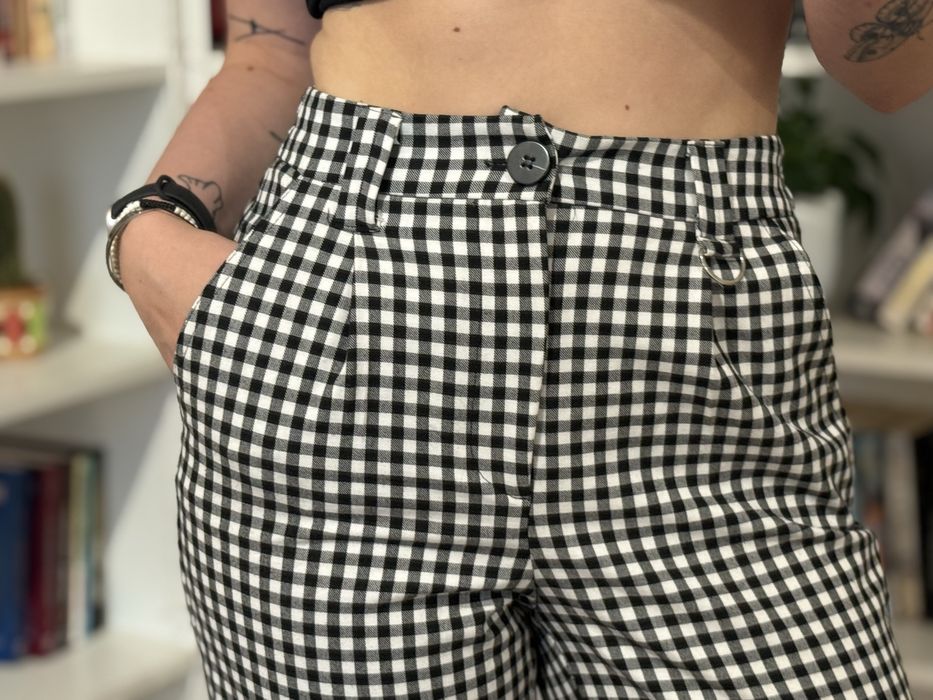 Spodnie w kratę, bershka 36