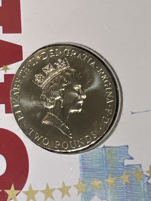 Moeda £2 Royal Mint 1996 Euro 96 Football BU (Brilliant Uncirculated) + Folheto