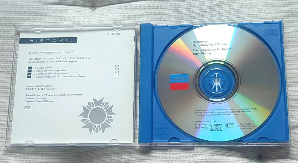 CD Historic Beethoven Symphony No.3 Erich Kleiber