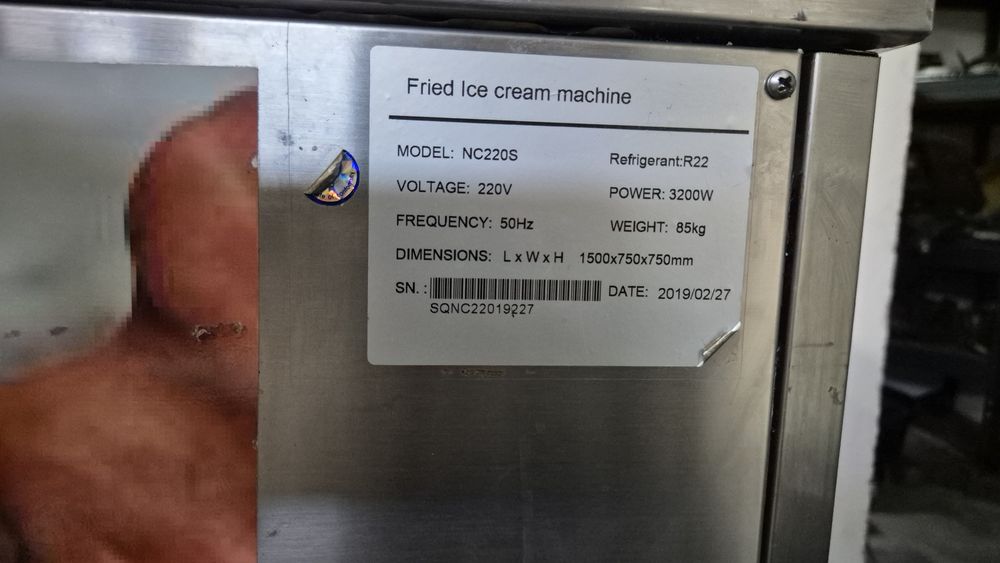 Máquina de gelados rolo tailandês rolinho
