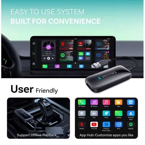 Ottocast Play2Video Ultra AI Box 3-в-1, CarPlay/Android Auto