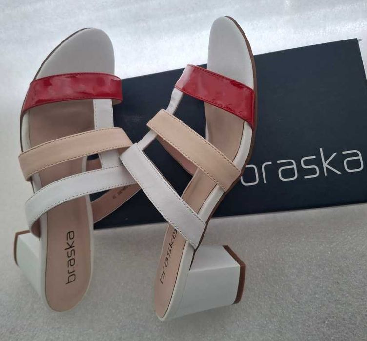 Босоніжки жіночі шкіряні 39р. Braska. Босоножки жен