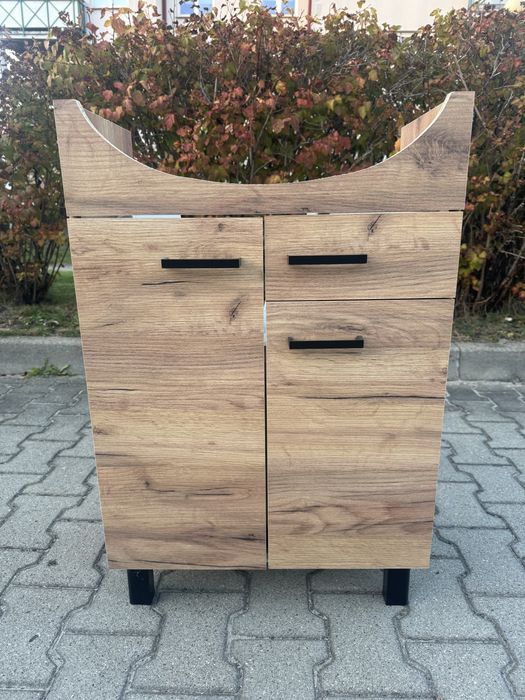 Szafka łazienkowa dąb craft stojąca na nóżkach 55 cm Mea