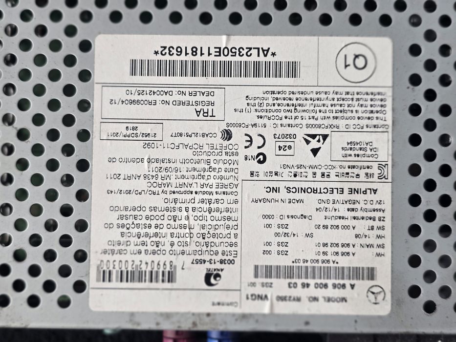 Ecrã Ecran GPS SD Radio Unidade Mercedes w906 Sprinter 2006-  EPC OEM