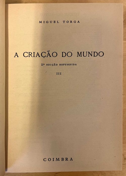 A Criação do Mundo - Miguel Torga