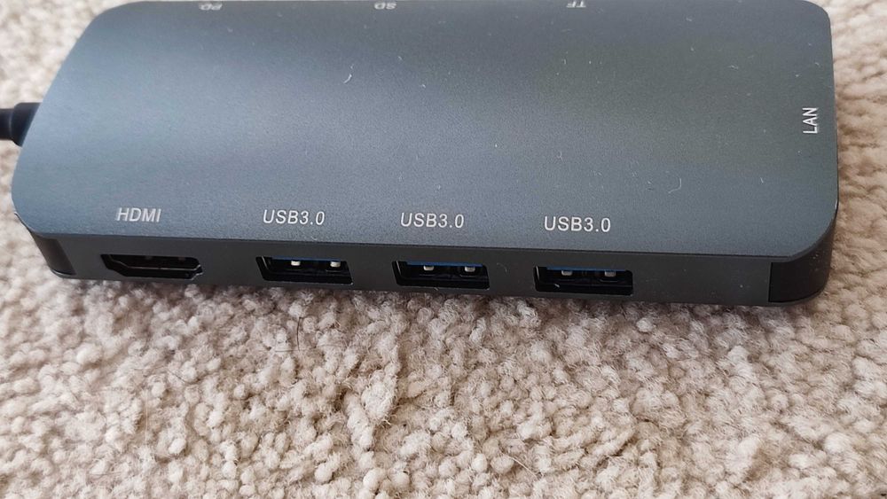 Adapter HUB USB C 8w1 4K HDMI PD 100 W USB 3.0 5 Gb/s