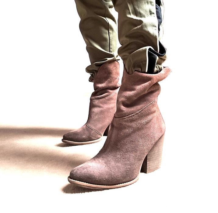 Saway 37 zamszowe botki Ines cappuccino skóra beż airstep venezia