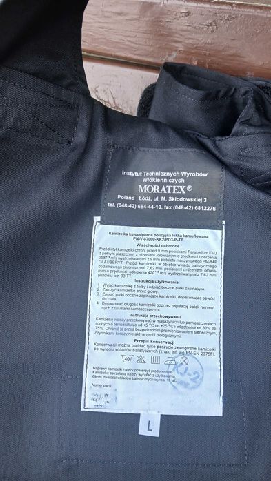 Kamizelka wewnętrzna MORATEX L czarna