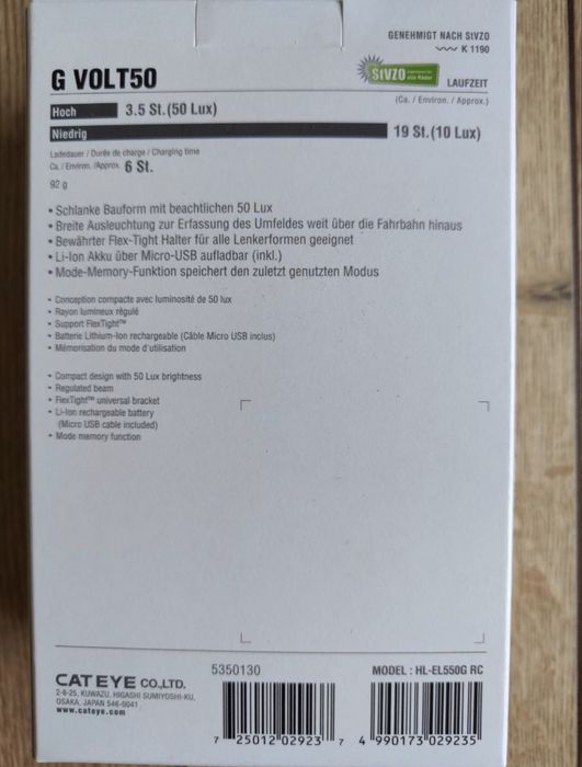 Cateye GVolt 50 to kompaktowa i niezawodna lampka rowerowa