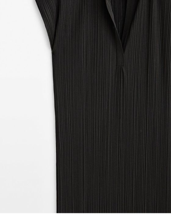 Vestido plissado Massimo Dutti
