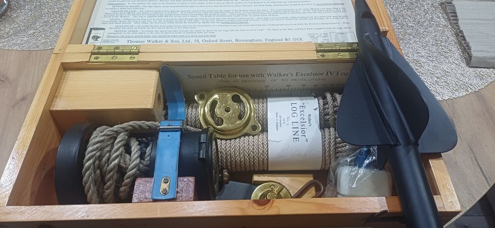 FABRYCZNIE NOWY Log Okrętowy Walker's Excelsior IV – Kompletny Zestaw (NOS)