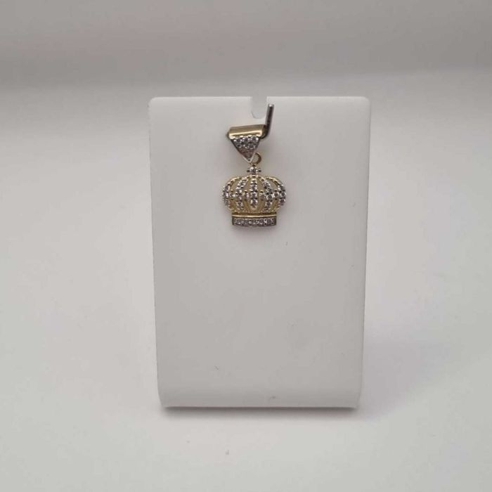 Złota zawieszka pt. 333 korona z cyrkoniami - nowa