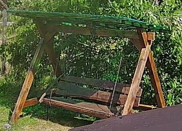 Гойдалка садова дерев'яна, лежаки,гамак