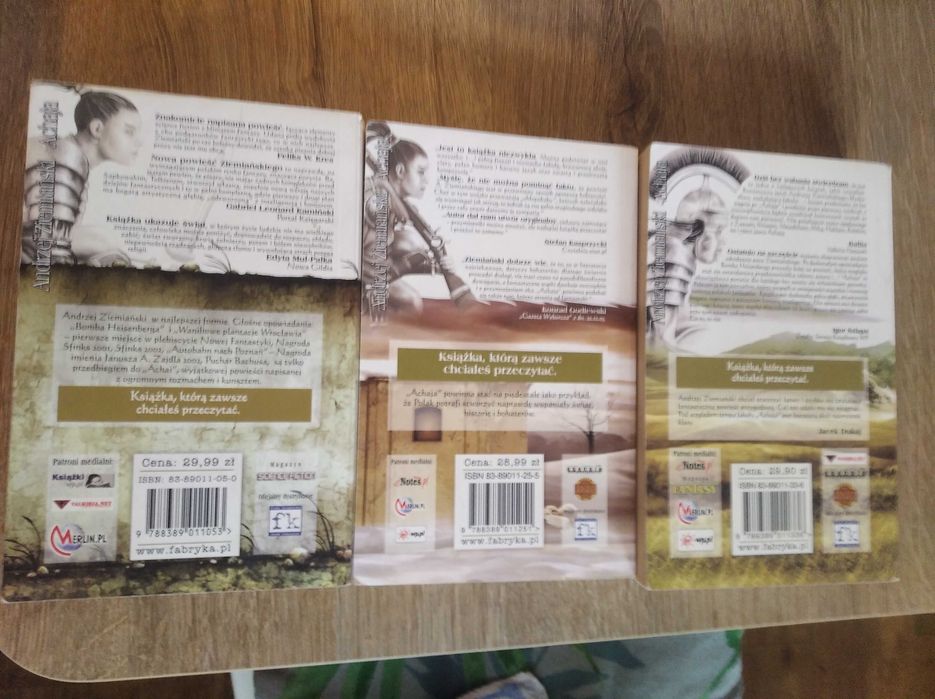 książki Andrzej Ziemiański Achaja 3 tomy, Trylogia