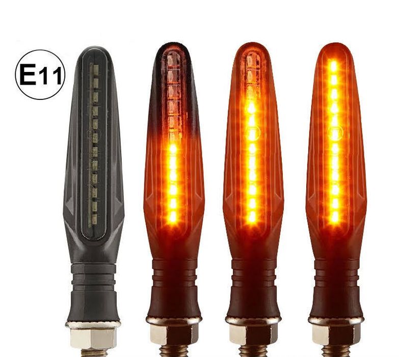 Conjunto de 4 piscas dinâmicos com luz de presença frontal e traseira