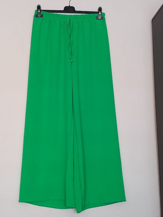 Nowe zielone spodnie szerokie nogawki palazzo Moda Italia One Size S--L