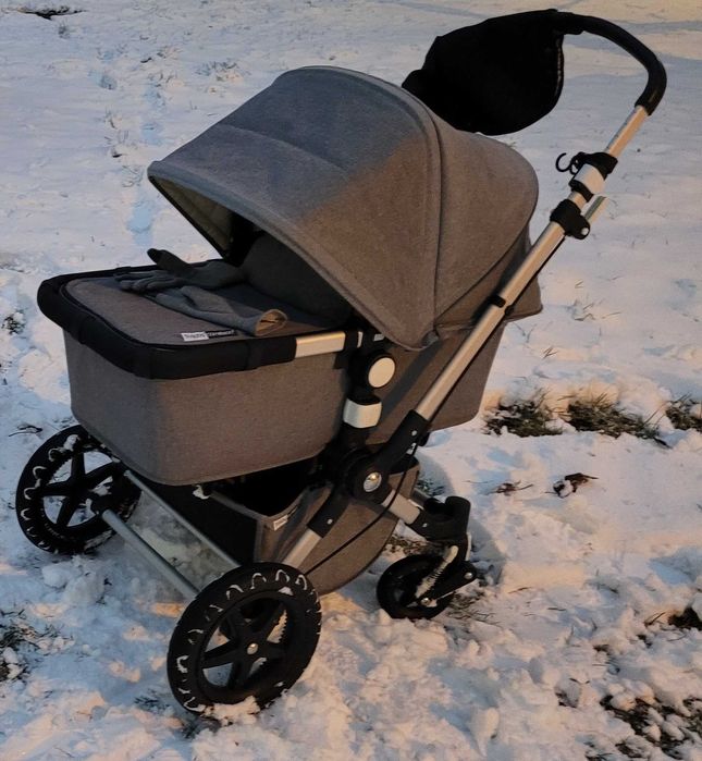 wózek bugaboo cameleon 3 plus kolor grey melange (szary) + dodatkowa budka letnia różowa