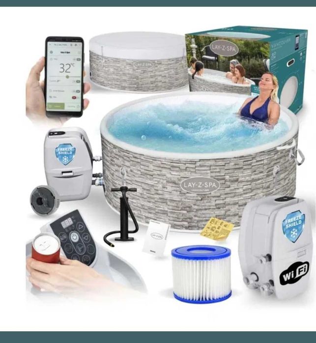 Jacuzzi nowe ogrodowe bestway  4/5 osób sterowane WiFi wersja wzmocniona ocieplana