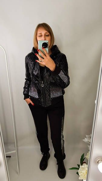 Костюм-куртка і штани Турція зі стразами батал 52-56