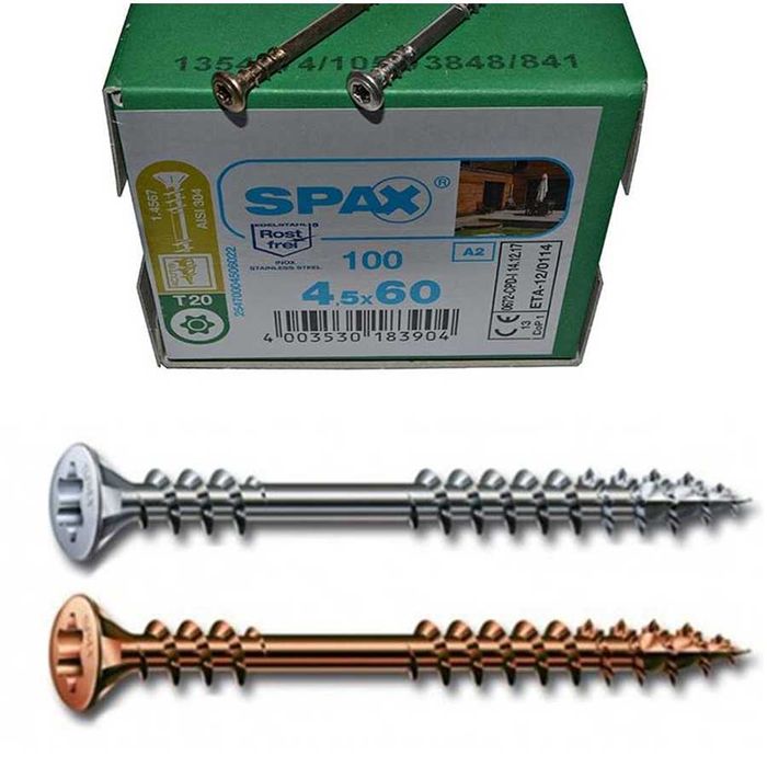 Wkręty do tarasów, elewacji marki SPAX 4,5 x 60 , 100 sztuk