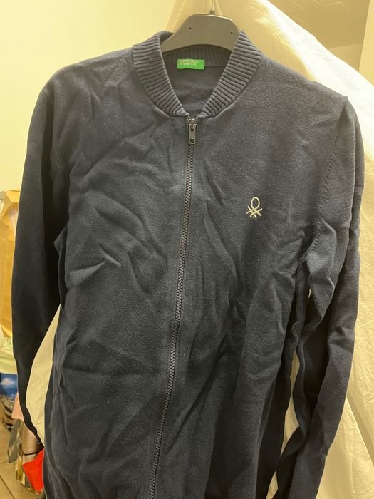 Casaco malha rapaz 13/14 anos azul escuro Benetton Novo