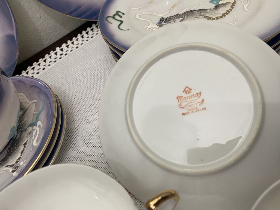 Servico porcelana/casquinha de ovo chines cor lilaz esfumado