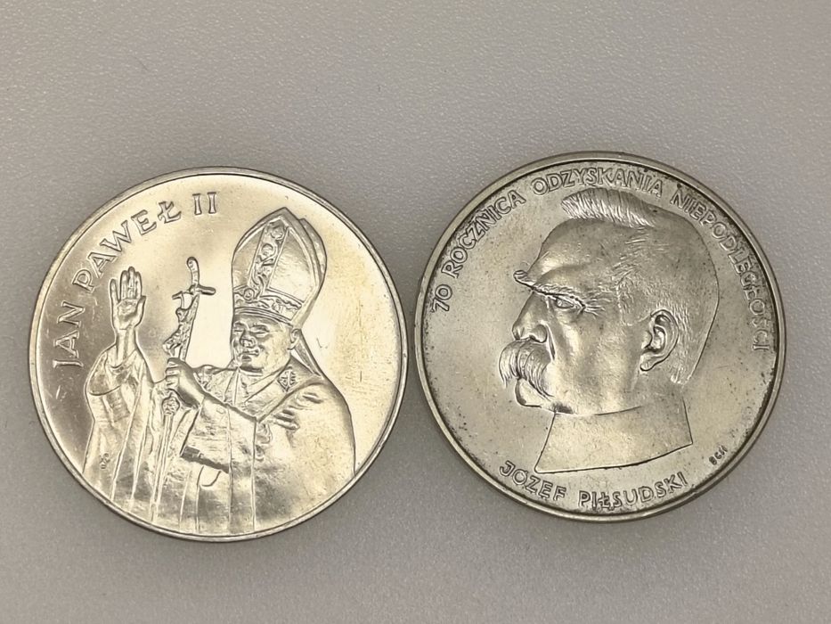 10000 zł 1987 rok Jan Paweł II i 50000 zł 1988 rok Piłsudski