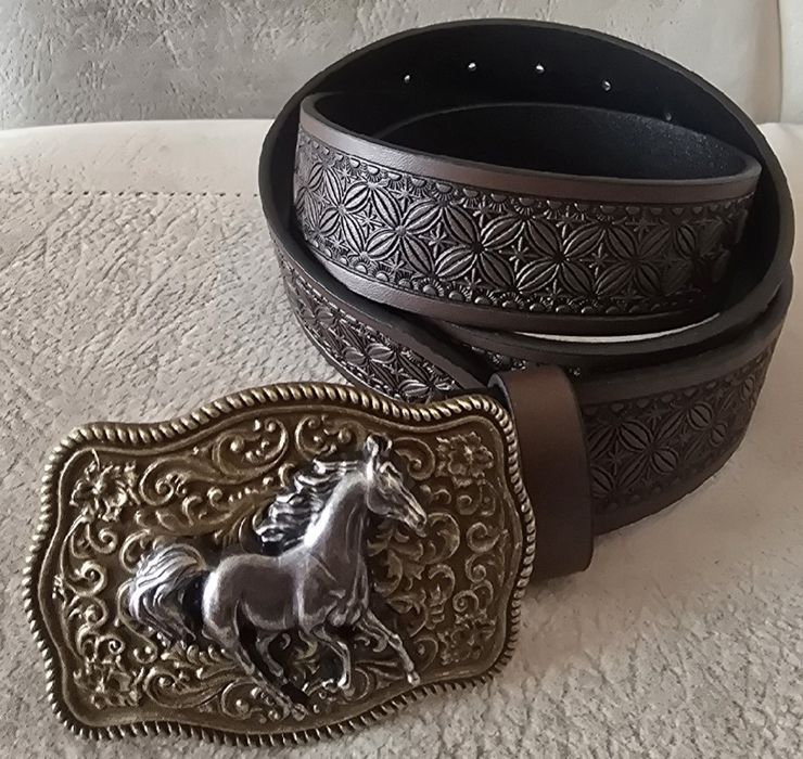 Pasek skórzany jeździecki cowboy ski KOŃ JEŹDZIECTWO Texas USA.Arizona