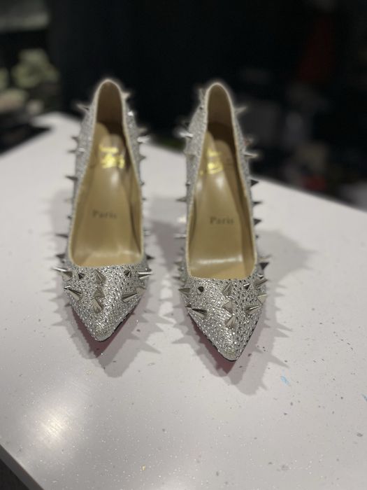 Туфли Christian Louboutin Strass & Spikes Silver | Оригинал | Идеал