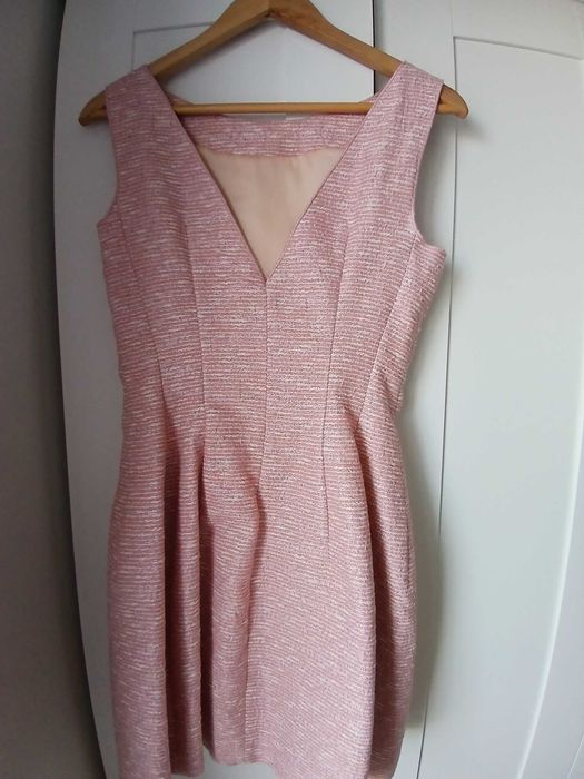 Vestido midi cor de rosa