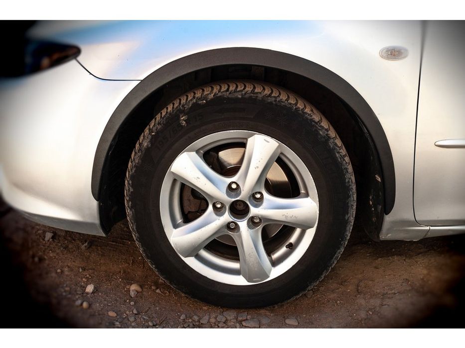 Mazda 6 2003-2008 рр. Накладки на арки (SD-SW) (4 шт, чорні, ABS-пластик)