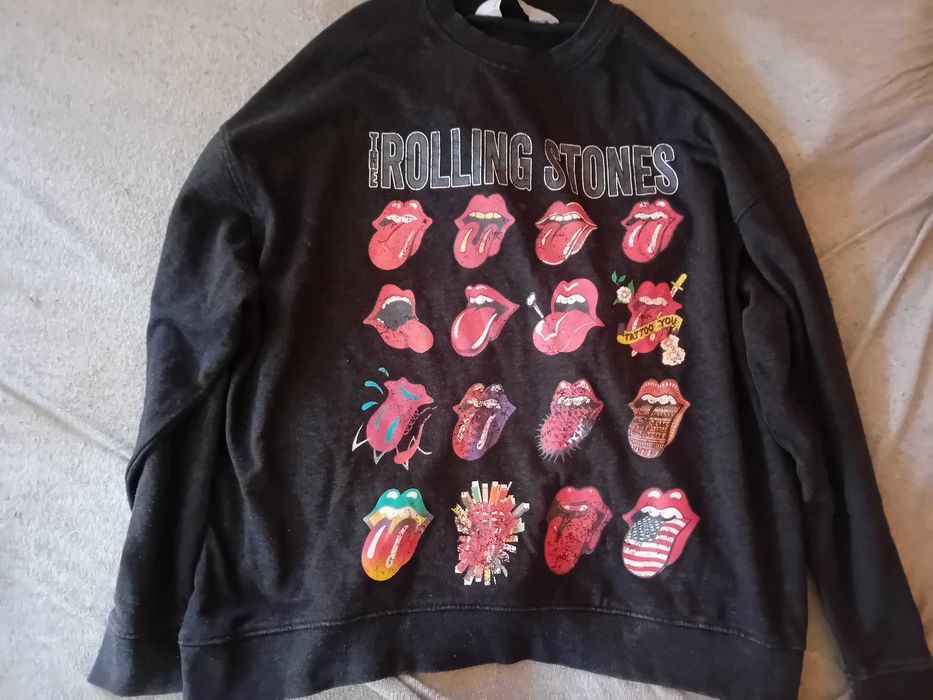 Czarna bluza oversize The Rolling Stones M Primark licencja Bravado rockowa