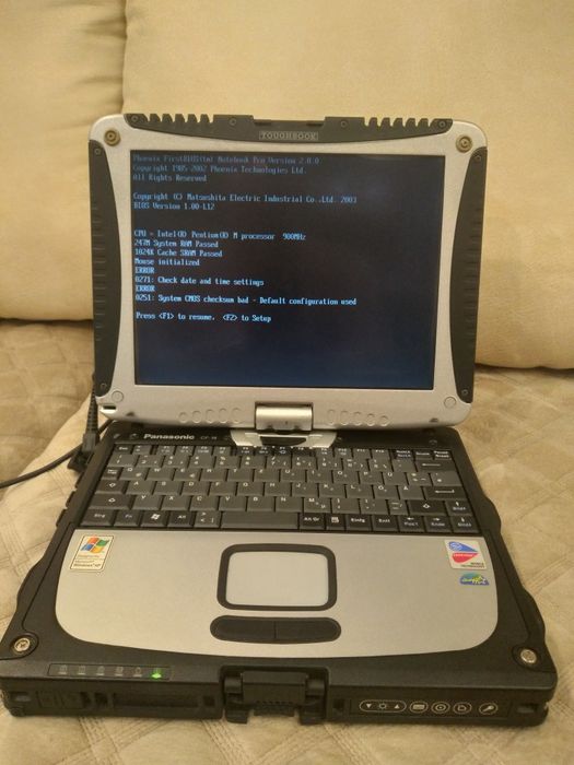 Ноутбук Panasonic CF18 захищений без жорсткого диску, батареї  та блок