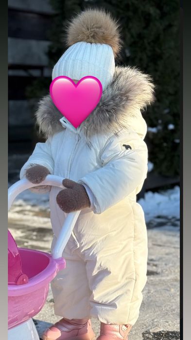 Комбінезон зимовий з натуральним хутром брендовий Bewarm 80 розмір